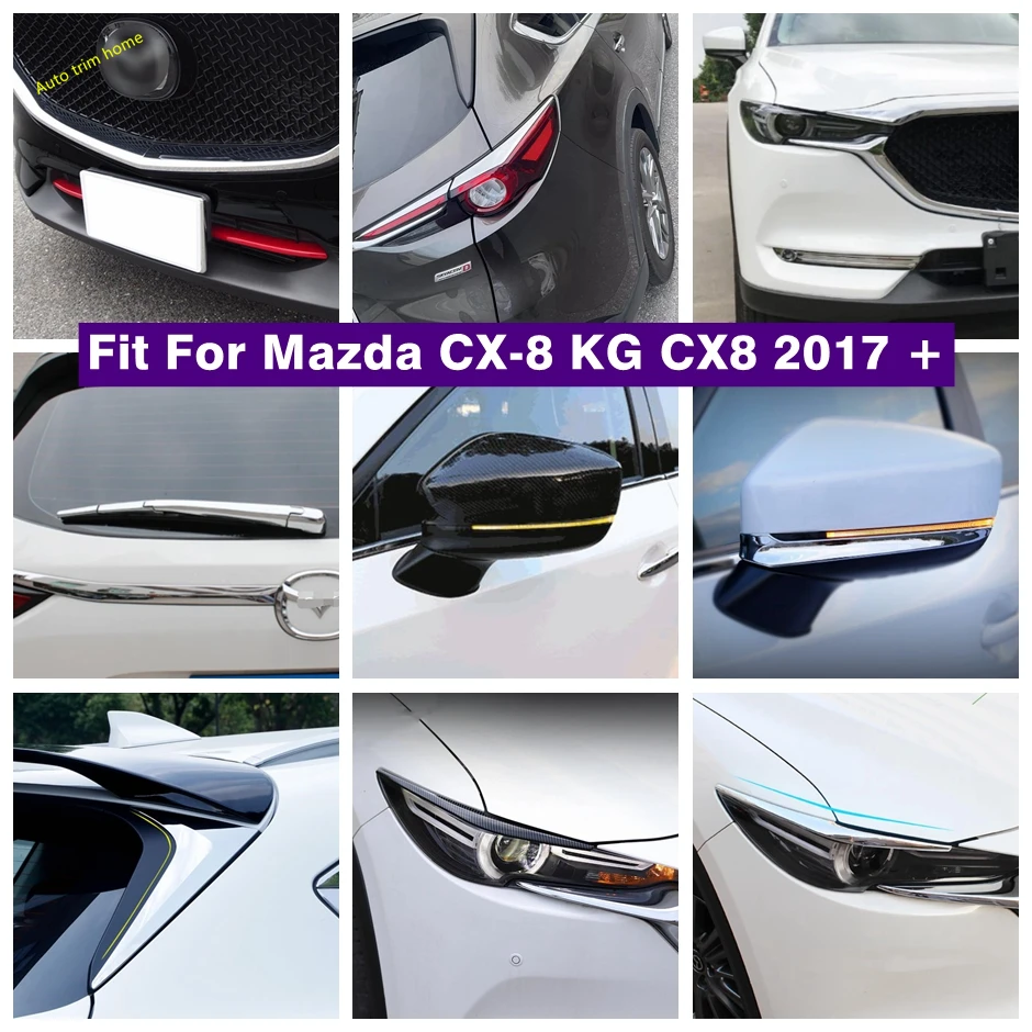 

Front & Rear Fog Light Lamp / Grille Grill / Rearview Mirror Strips Cover Trim For Mazda CX-8 KG CX8 2017 - 2021 Car Accessories