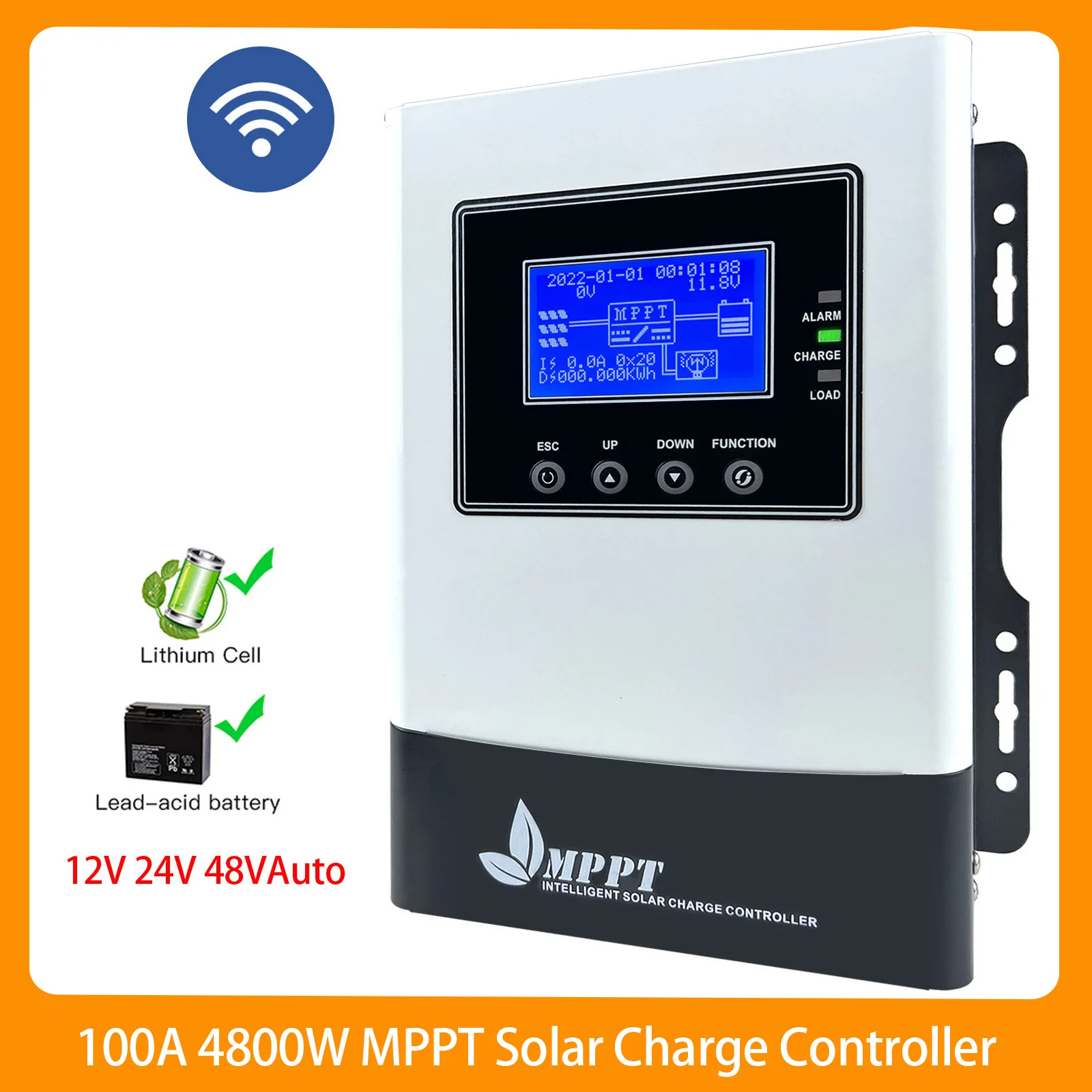 

0-100A MPPT Solar Panel System Charge Controller Max 150VDC Support RS485 WIFI Monitor For 12V 24V 48V Lifepo4 Lithium GEL