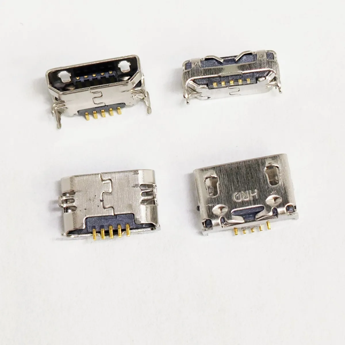10-100PCS Micro USB 5pin jack Big Ox horn Four legs plate Female Charging Port Dock socket Mini connector for phone Charger plug