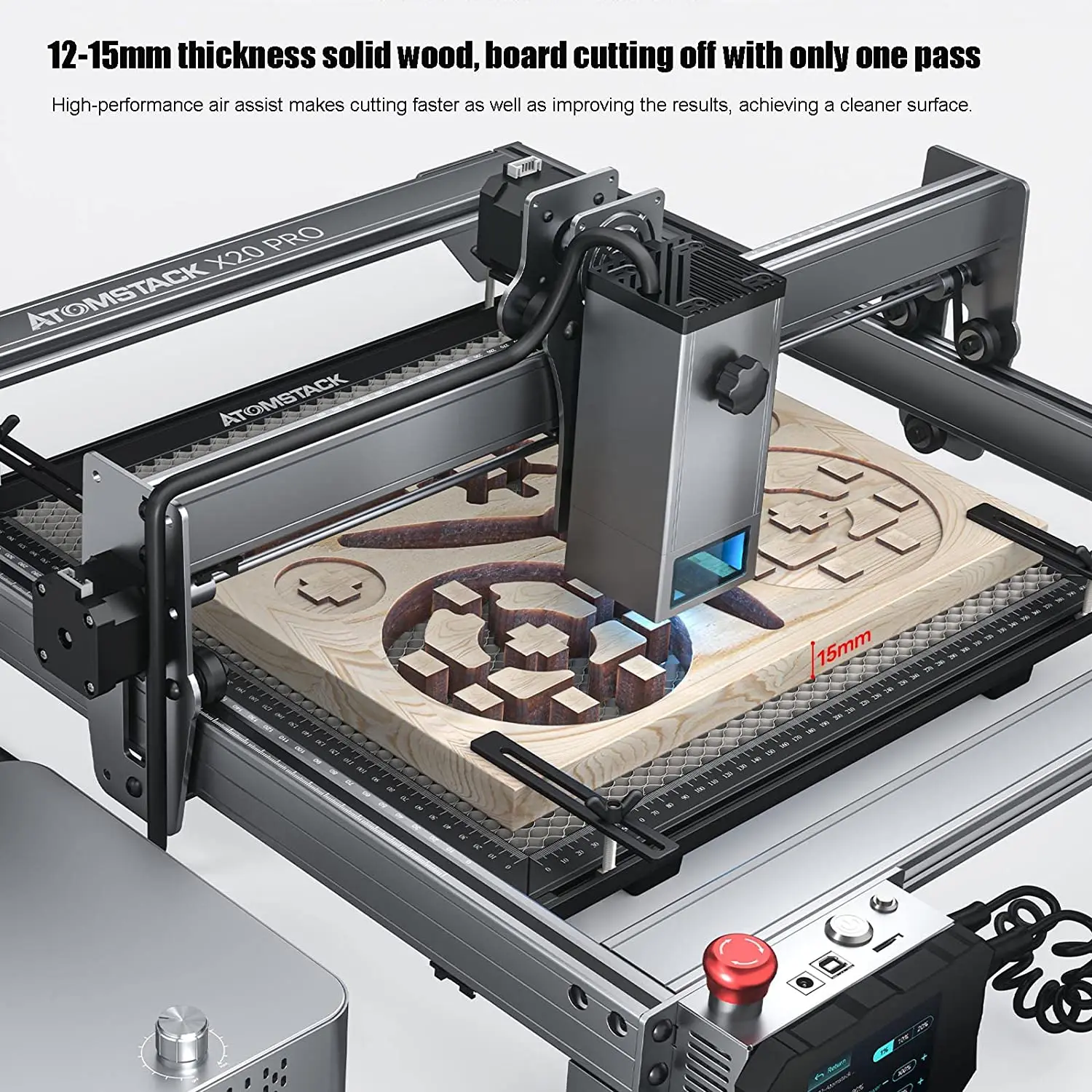 ATOMSTACK X20 S20 A20 Pro 130W Quad-Laser Engraver Engraving Cutting Machine Built-in Air Assist App Control Support Offline