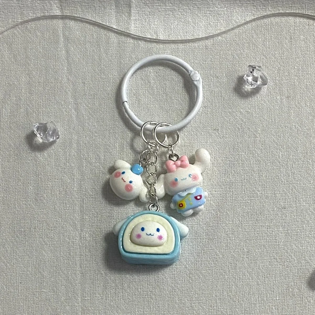 

Kawaii Anime Hello Kitty Melody Kuromi Keychain Backpack Pendant Creative Keyring Cinnamoroll Birthday Gifts Toy DIY Deco