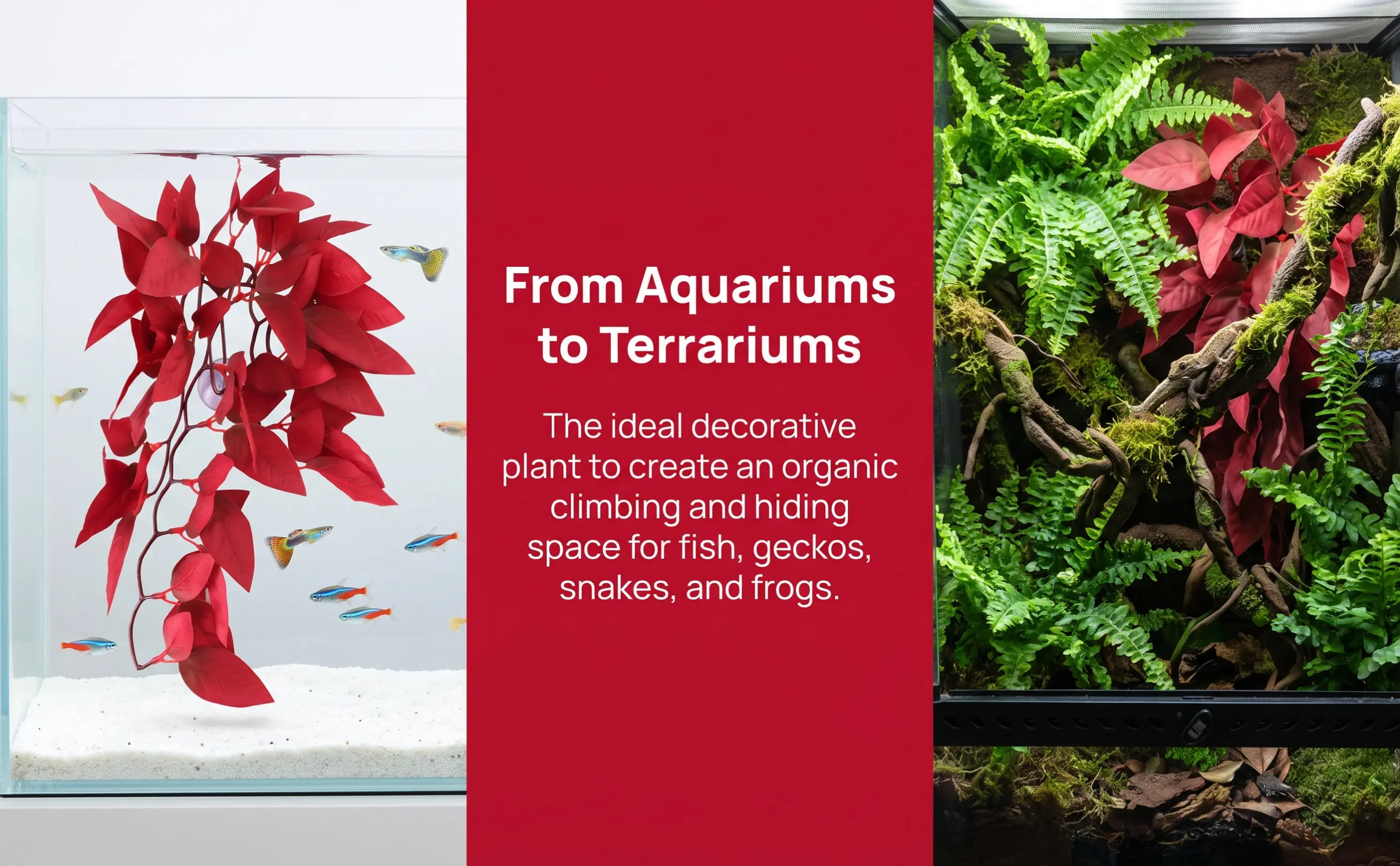Planted Aquarium Betta - Plantes d'aquarium artificielles en résine, rotin
