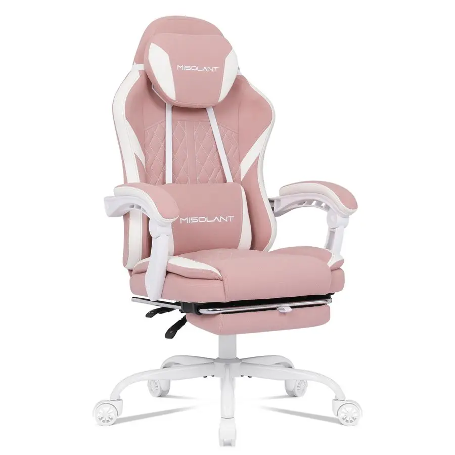 

Gaming Chair, Fabric Gamer Chairs with footrest for Adults, High Back Ergonomic Computer Game Chair with Adjustable Headrest