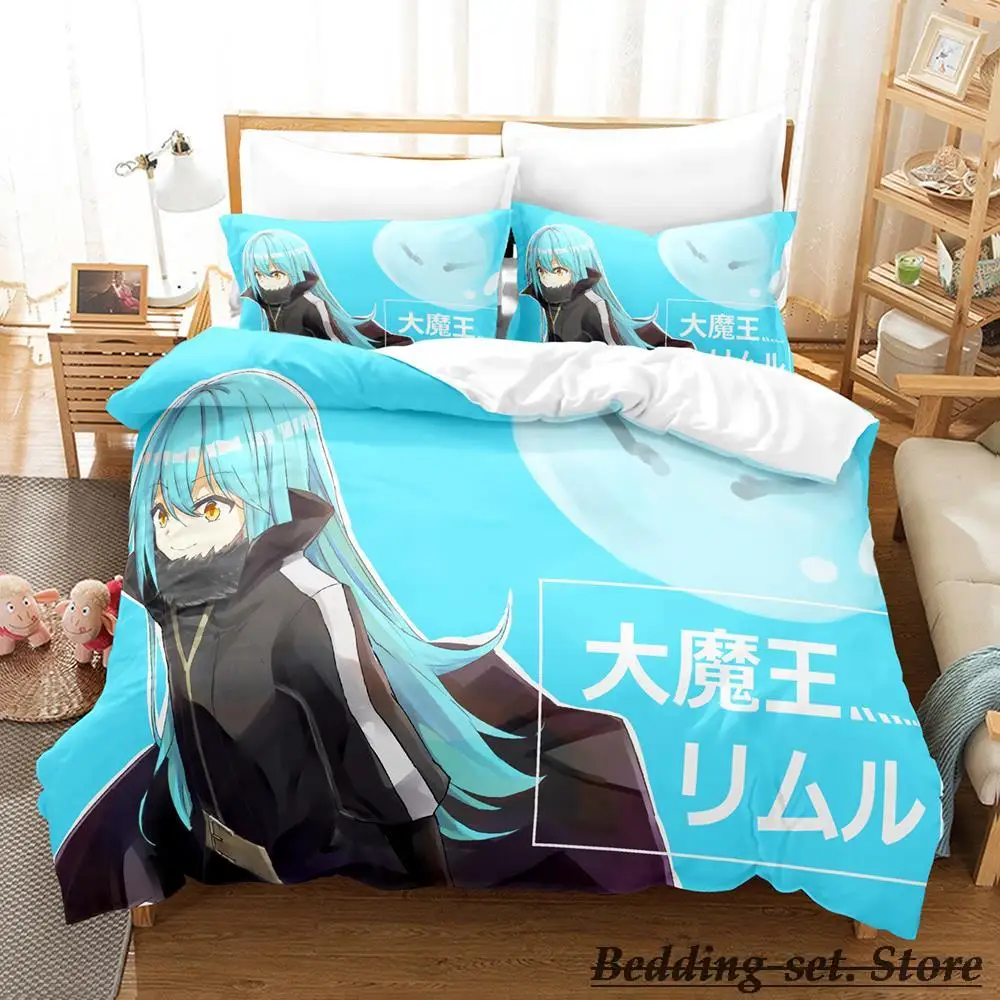 

time i got reincarnated as a slime Bedding Set Single Twin Full Queen King Size Bed Set Adult Kid Bedroom Duvetcover Sets Anime