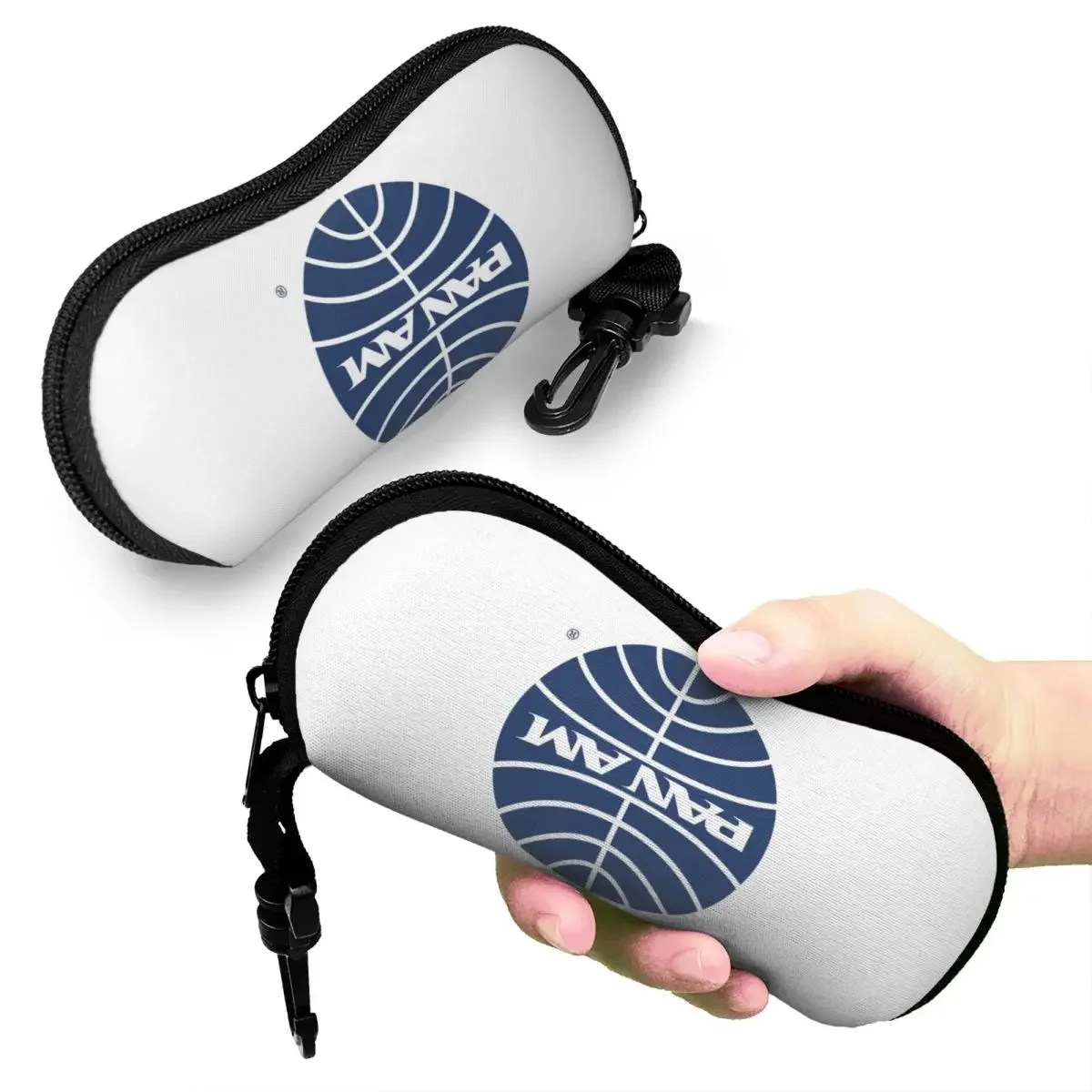 

Pan Am Mid 1950s Globe Inverted Shell Glasses Case Protective Sunglasses Box Women Men Soft Eyeglass Bag Pouch