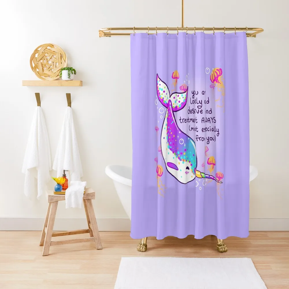 

You are Lovely Rainbow Horned Narwhal Shower Curtain Bathroom Shower Set Set For Bathroom Curtain