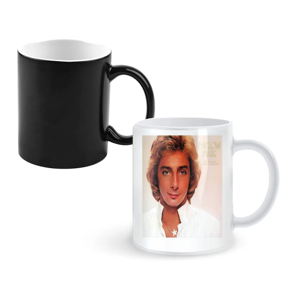 

Popular Musician Barry Manilow Heat Sensitive Color Changing Mug 11OZ Ceramic Coffee Cup Magic Cup Heat Changing Coffee Mug