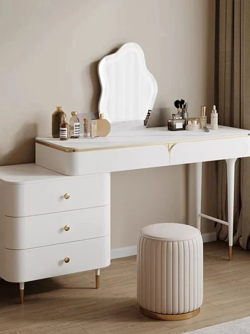 

Простой и Роскошный каменный стол из массива дерева в кремовом стиле, высококачественный интегрированный стол для спальни с высокой эстетической ценностью