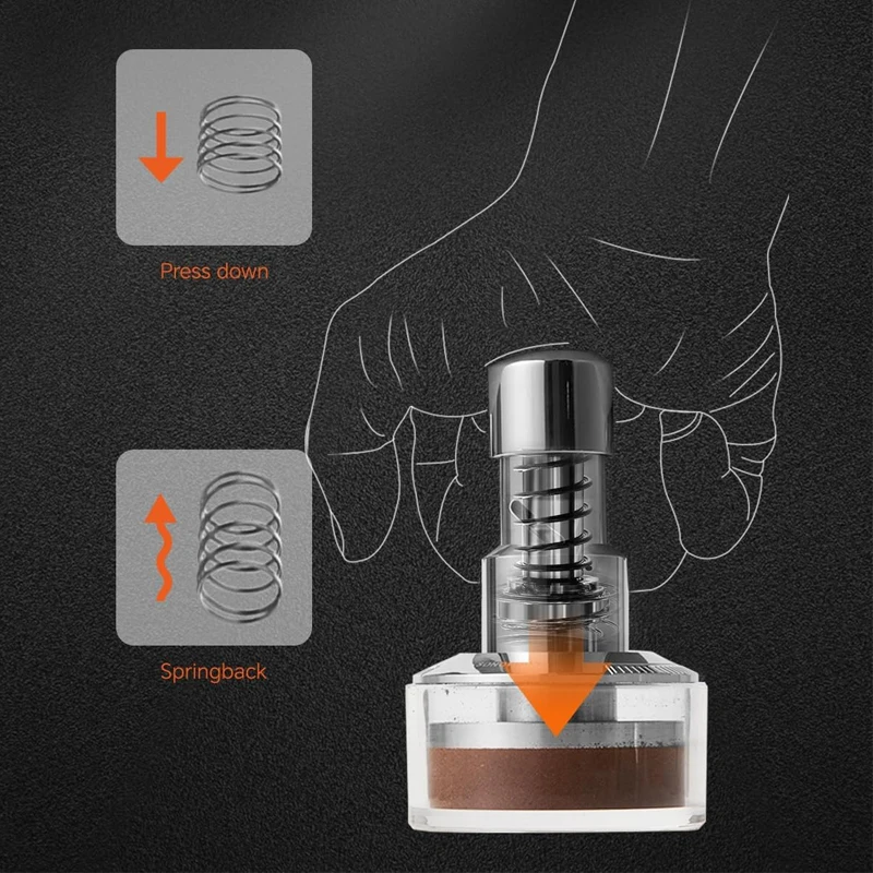 MUVNA Stainless Steel Coffee Tamper Coffee Distributor 51/53/58mm Self-Leveling Calibrated Espresso Tool Barista Accessories