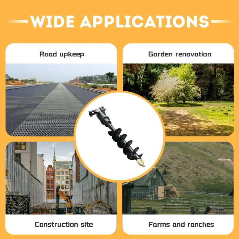 

Mini Excavator Auger Attachment ，Diameter Hydraulic Drill Bit for 1 Ton Machines, Suitable for Clay and Rocky Soil