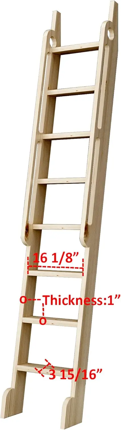 Rolling Library Wooden Step Ladder with Glab Handle