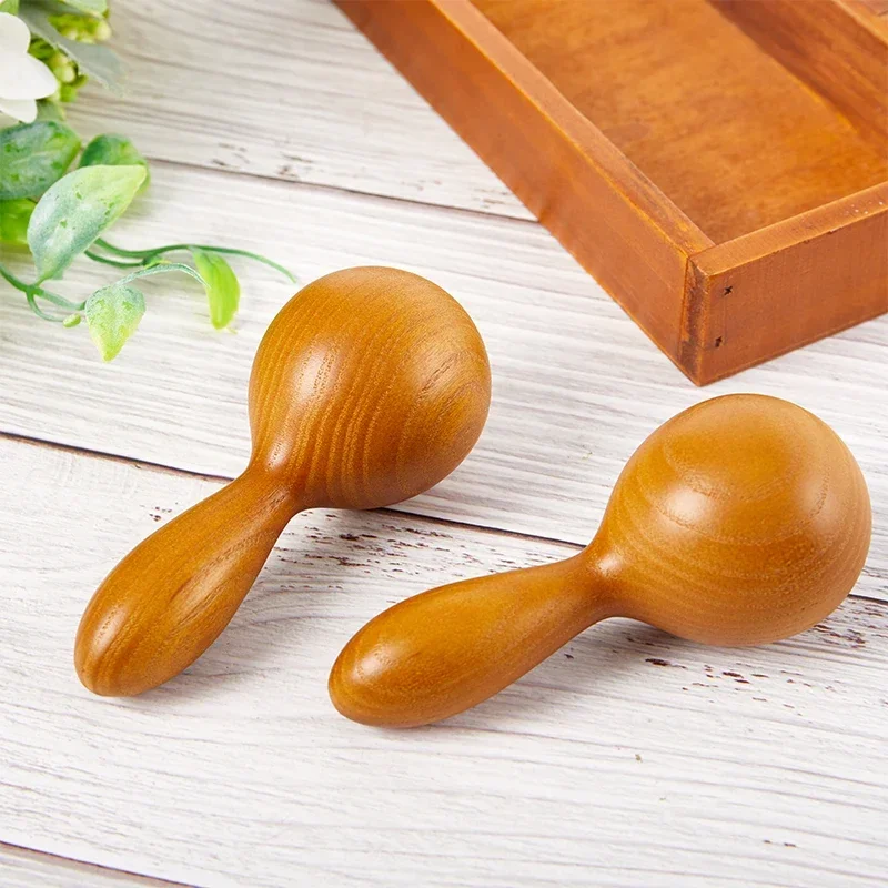 1PC Houten Massager Essentiële Olie Massage Stok Body Spa Meridiaan Tikken Massage Hamer Therapie Ontspanning Ronde Bal Massager