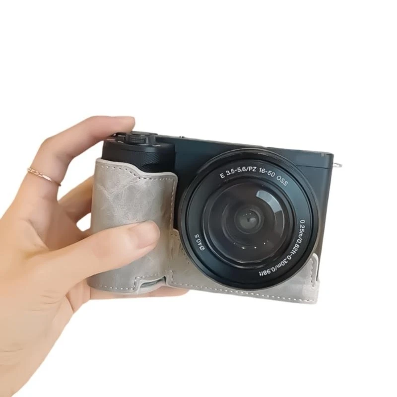 Y2GD Camera Base PU Leather Half Case pour ZVE10 II offrant confort une accessibilité pour une utilisation quotidienne