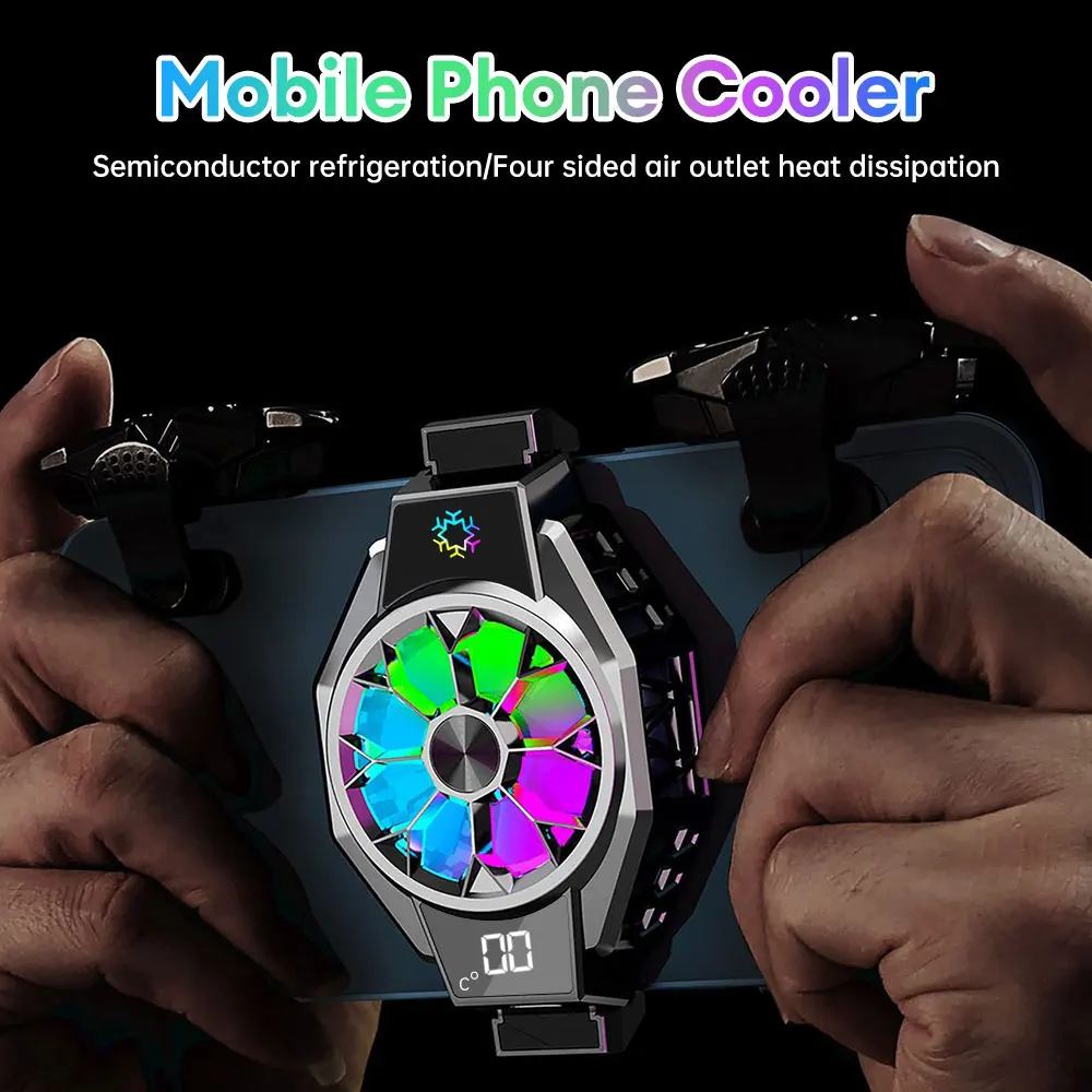 مبرد هاتف محمول صغير للألعاب ، مشعاع لهاتف آيفون ، شاومي ، سامسونج ، هواوي ، محترف ، أشباه الموصلات ، مروحة تبريد ، بالوعة حرارية