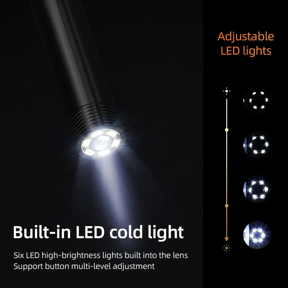 

2026 HD 4,3-дюймовый промышленный эндоскоп HD с экраном 8 мм инспекционный эндоскоп инструмент