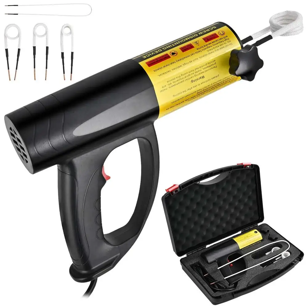 1500W 110V Magnetic Induction Heater Kit Handheld Bolt Removal Tool Rusty Screw Buster Automotive Heating Set Flameless with