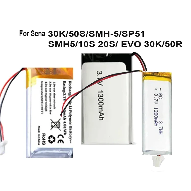 Replacement Battery for Sena 30S 30K 50S 50R SPH10 SPH5 SP51 10C 10S 20S Bluetooth Helmet Headphone Batteries Warranty  Track NO