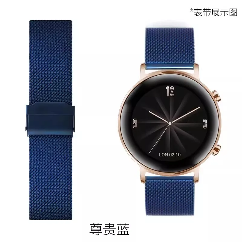 Huawei Watch用ミラネーゼストラップ,スチールブレスレット,Samsung Galaxy Watch 4, 5, 6, Huawei gt2,gt3,42mm, Honor magic2,42mm用