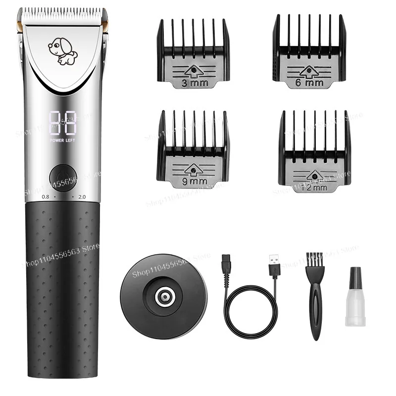 New cross-border LCD display pet electric push clipper cat dog pet products rechargeable pet shaver