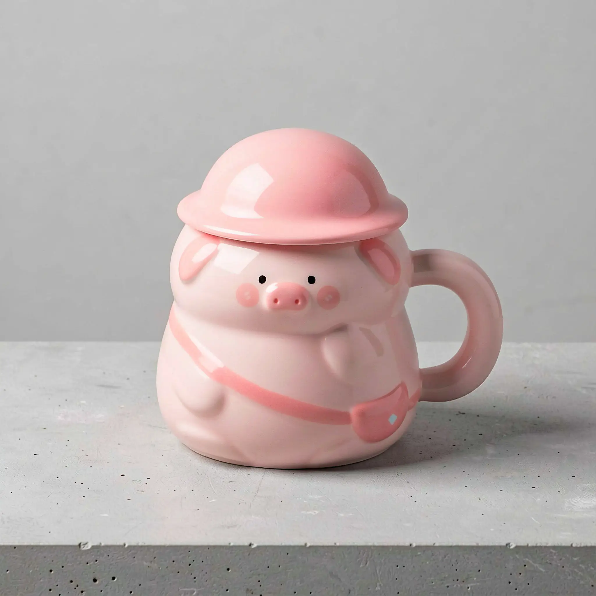 13.5oz Kawaii Ceramic Pig Coffee Mug Cute 3D Porcelain Animal Cup Hot Cold Drink Office Mug Espresso Pig Tea Cup