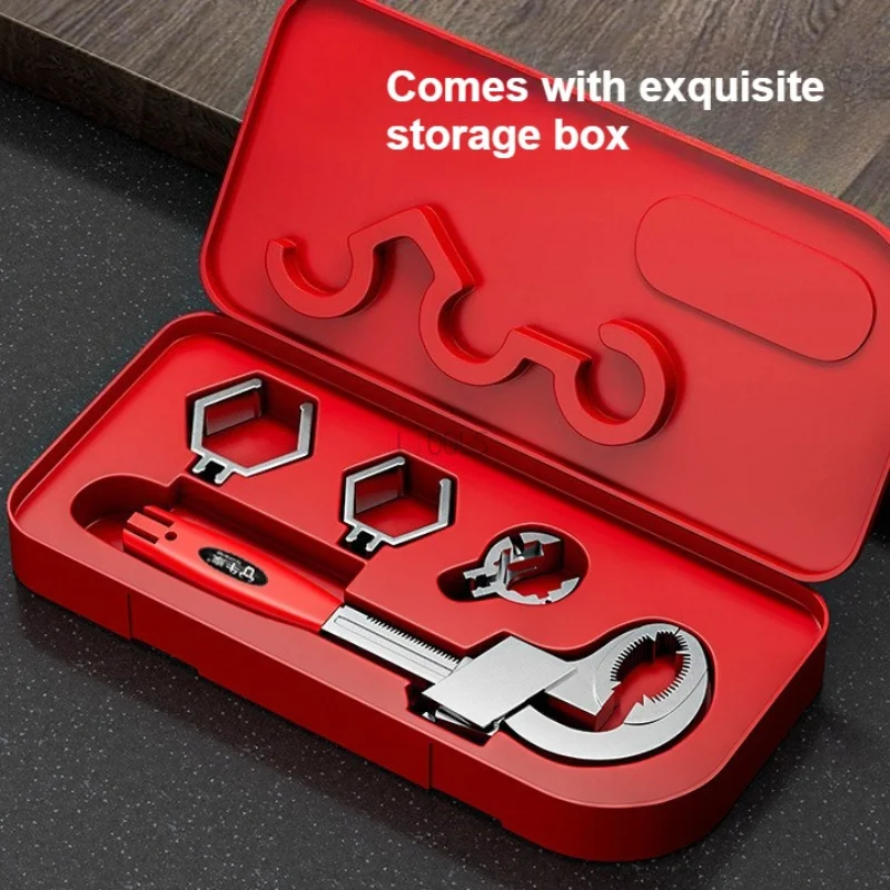 Aluminum Alloy Sink Bathroom Wrench Multifunctional Grip Comfortable Anti Slip with Teeth Aluminum Alloy Material Wear-resistant