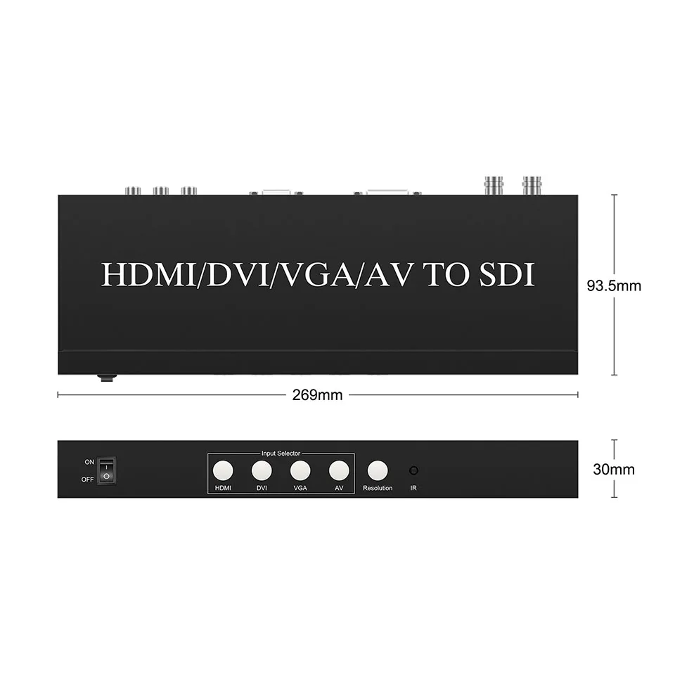 DVI VGA HDMI AV CVBS PAL/NTSC RCA Video L/R Analog Audio Converter to Scaler  HD SD 3G SDI BNC for HDTV