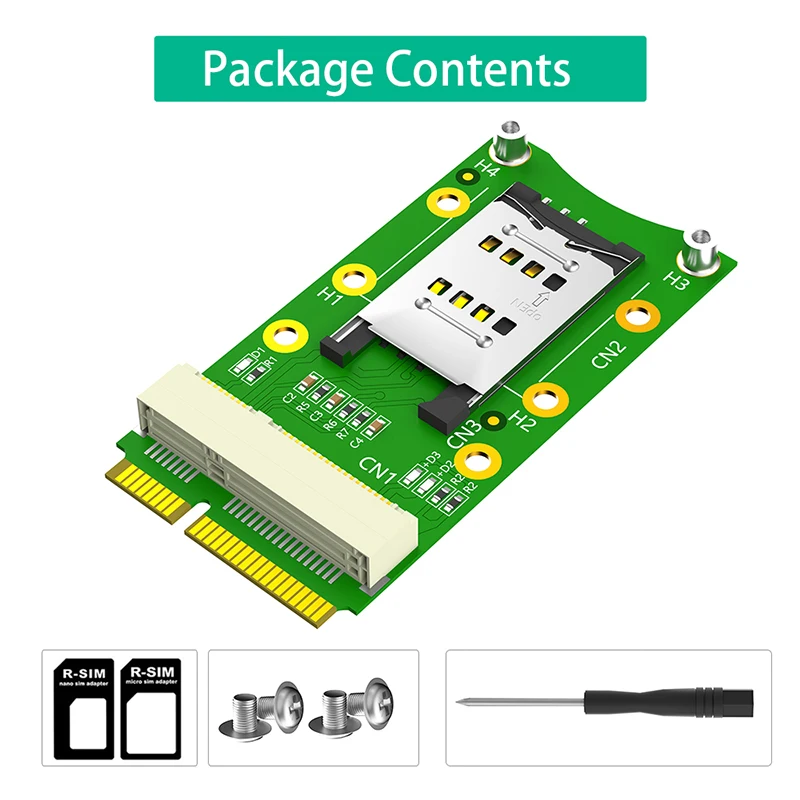 NEW Mini PCIE to Mini PCI Express + SIM Card Slot Adapter Card Riser with LED Indicator for 3G/4G WWAN LTE GPS MINI PCI-E Module