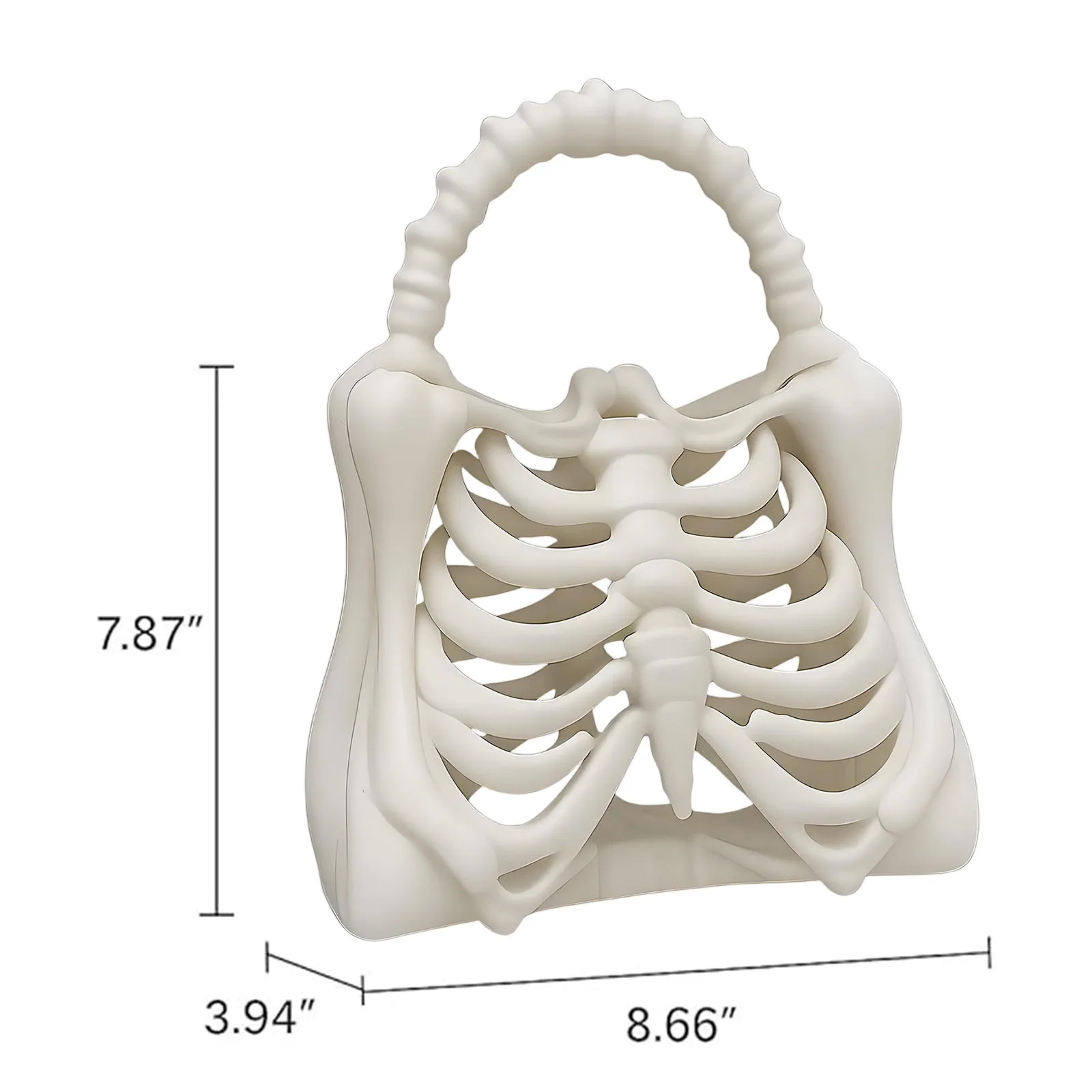 محفظة ثلاثية الأبعاد مطبوعة على شكل قفص ضلع قوطي فريدة من نوعها لحفلات الهالوين حقيبة صغيرة على شكل جمجمة للهالوين هدية للنساء