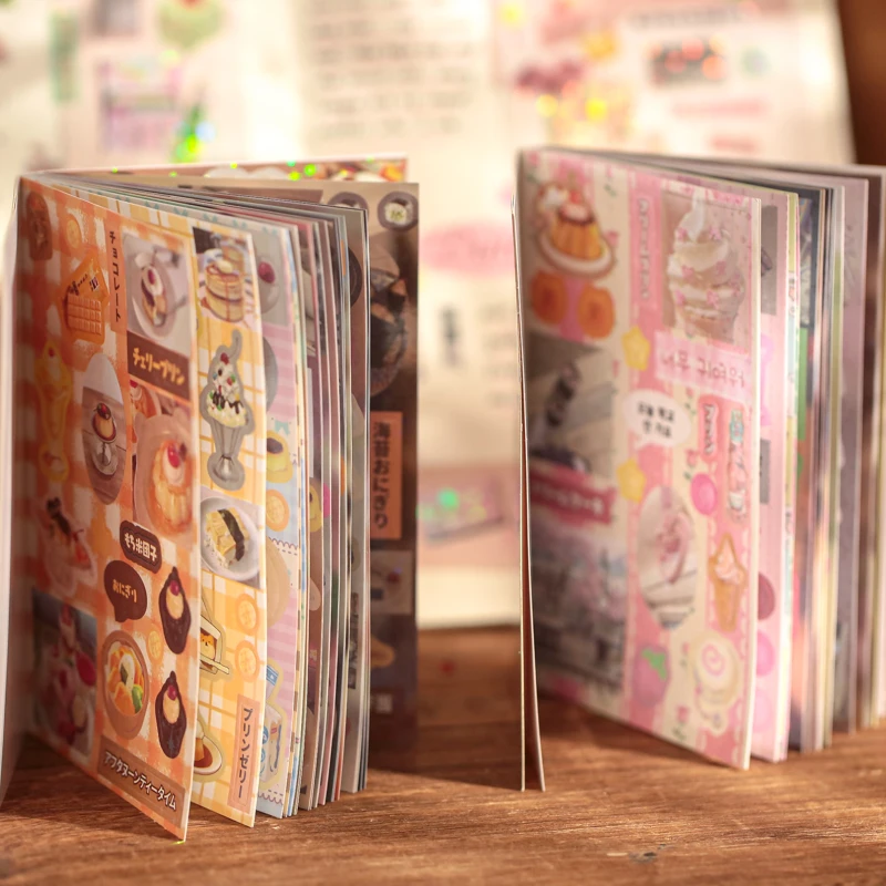 Kawaii Stationery Stickers Japanese Showa Flavor Flash Film Die Cutting Stickers Book Scrapbook DIY Decorative Material Stickers