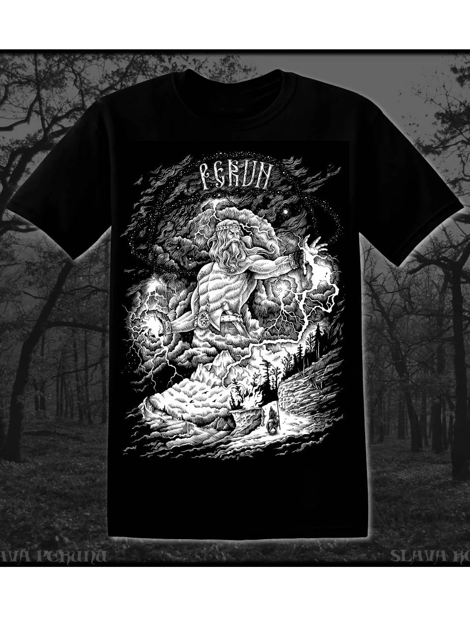 Perun Slavic God of Thunder Pagan Slav Paganism T Shirt New 100% Cotton Short Sleeve O-Neck T-shirt Casual Mens Top