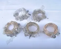 5pcs Gold Color Silver Color Bracelet Wholesales Newest Women Fashion Alloy Charms Adjustable Expandable Wire Bracelets C001