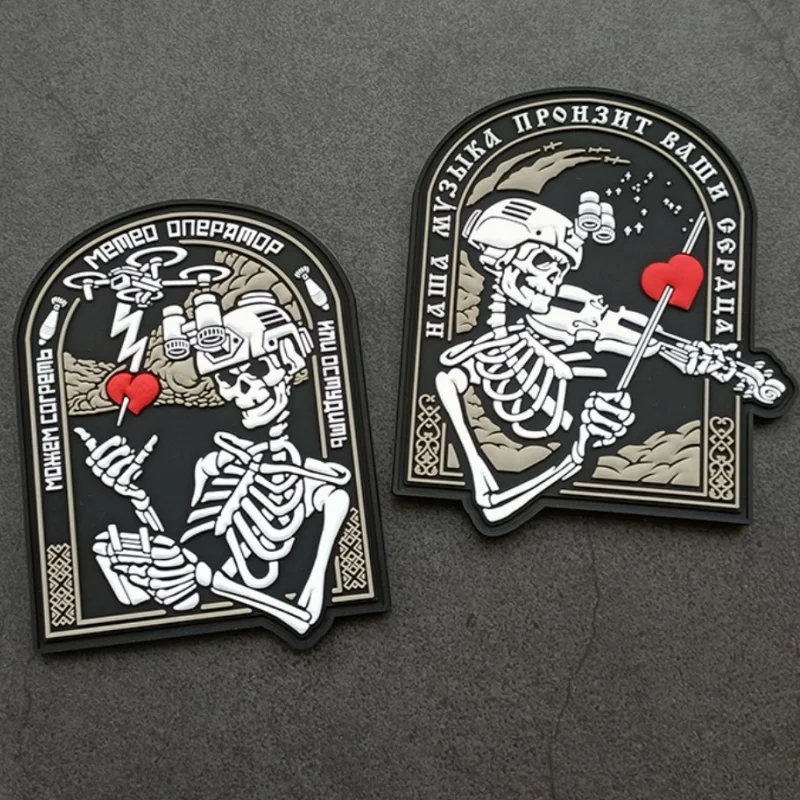 סמל רוסי Smola313 Morale Badge Skull Note Legion 3D PVC Hook and Loop Patches Tactical Armband Backpack Decoration Sticker