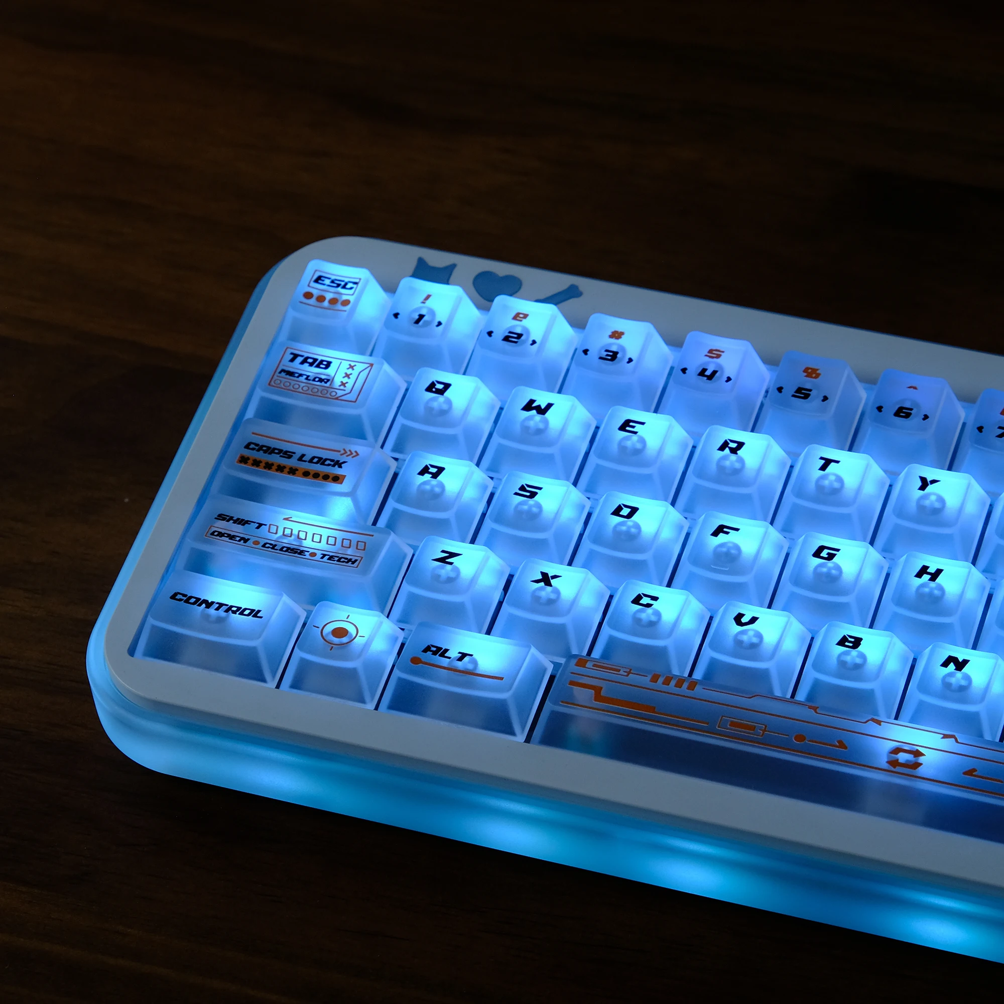 KBDiy 140 Keys/Set Light Etching Keycaps ISO White Matte Translucent Cherry Profile Keycap UV Print PC For Mechanical Keyboard