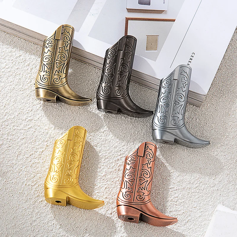 

2025 Vintage Metal Western Cowboy Boots Lighter Case Box Decorative Cover for BIC Mini J5 Lighter Accessories（No lighters）