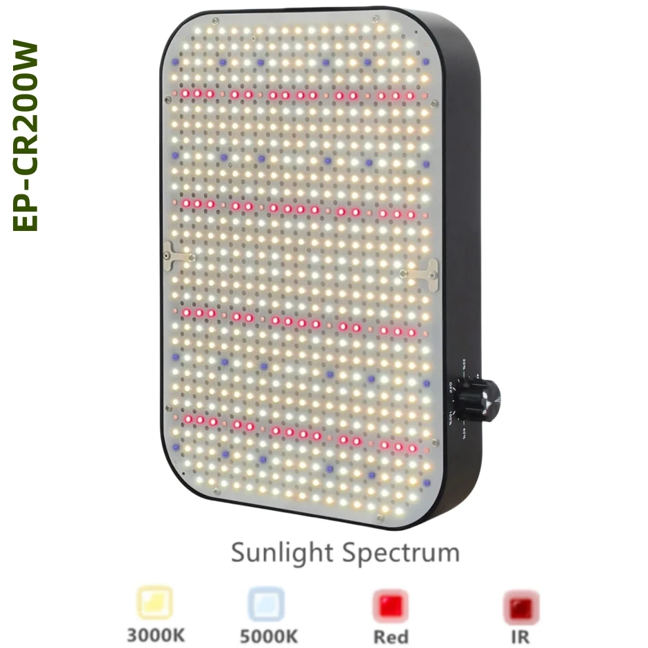 

Qkwin 200W LED Grow Light Hydroponics lamps samsung Leds QBS built with 26DB fans full spectrum