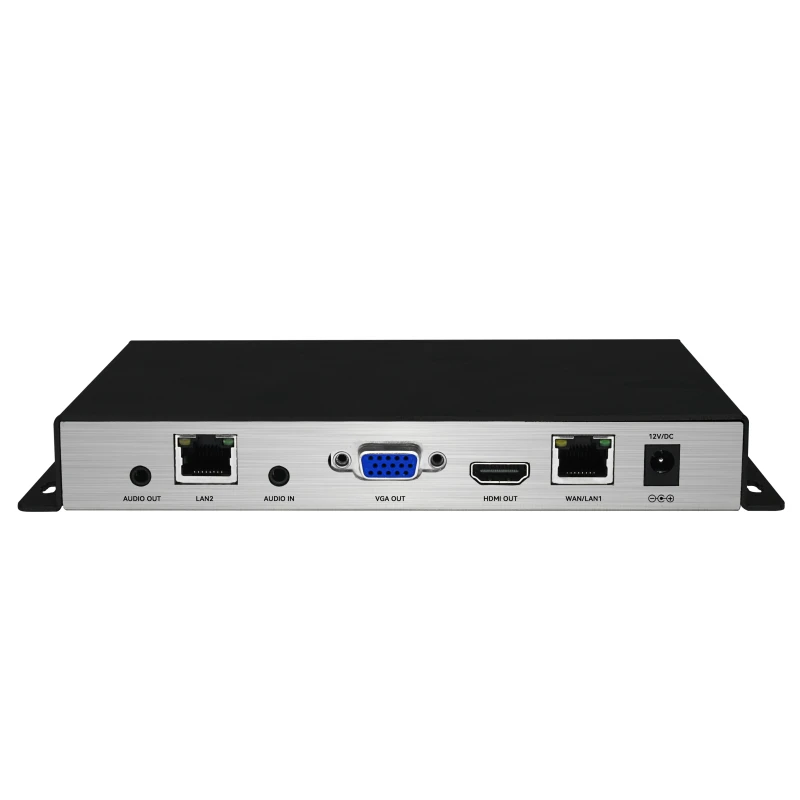 Transcodificador de Vídeo IP para IP H.265 4K UHD com Dual Ethernet, Gateway de Mídia, Decodificador de Vídeo para Streaming SRT RTSP RTMP para HDMI
