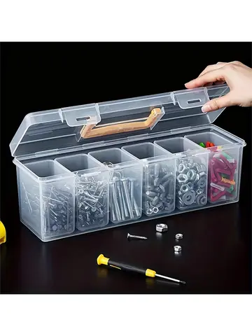1/7pcs Tool Parts Storage Box Set Multi-Compartment Tool Organizer,Sorting Box for Screws,Wrenches,Hardware Accessories,and Toys