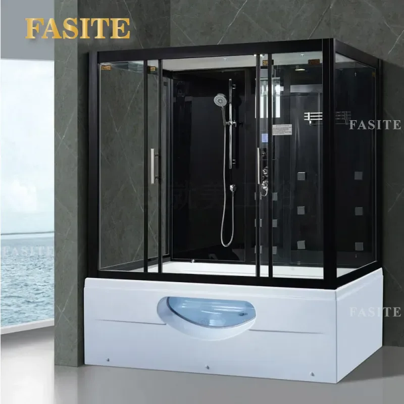For Bathroom Hotel Steam Room Acrylic Sauna Shower Cabin Whole Unit with Surfing Function Modern Design Durable