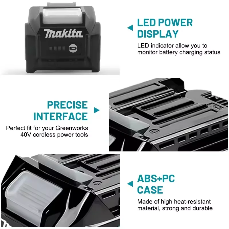 Genuine Makita 40V MAX XGT Li-ion Battery BL4050 5.0Ah 21700 Cell LED Power Indicator Rechargeable Battery Cordless Power Tools