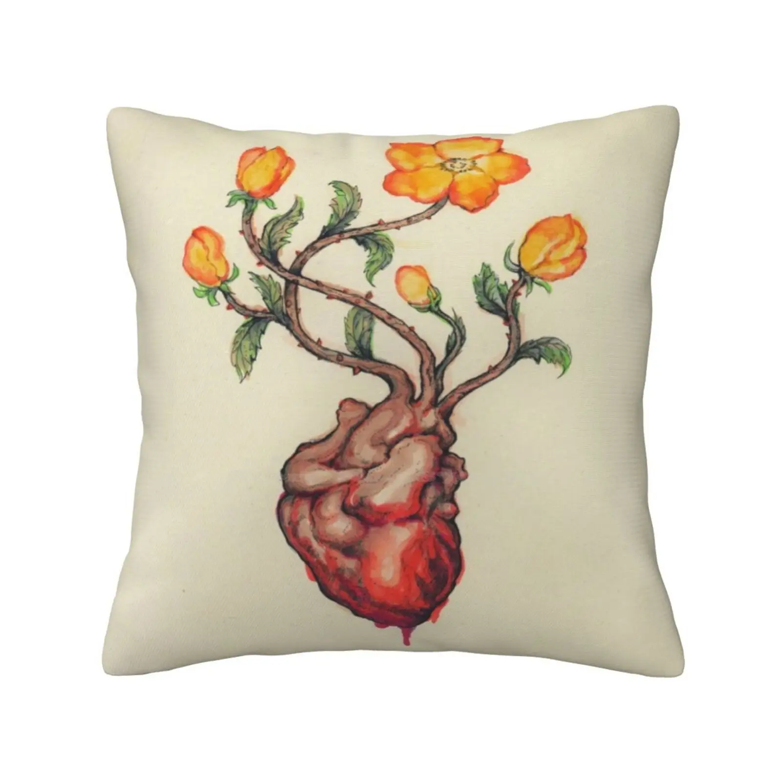 This Blossoming Bleeding Heart Soft Comfortable Pillowcase Heart Love Flower Gold Bleeding Blossoming Valentine