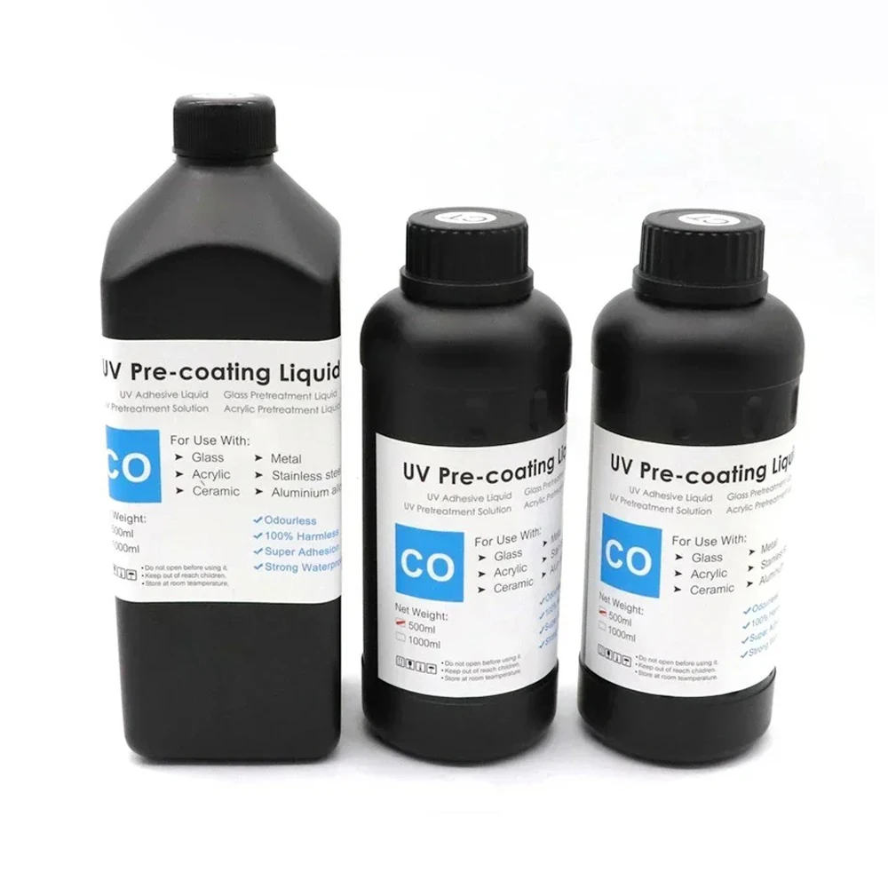 UV Coating Fluid For UV Flatbed Printer For Glass Wood Metal Crystal Leather Ceramic PVC coating liquid No Odor 500ML/1000ML