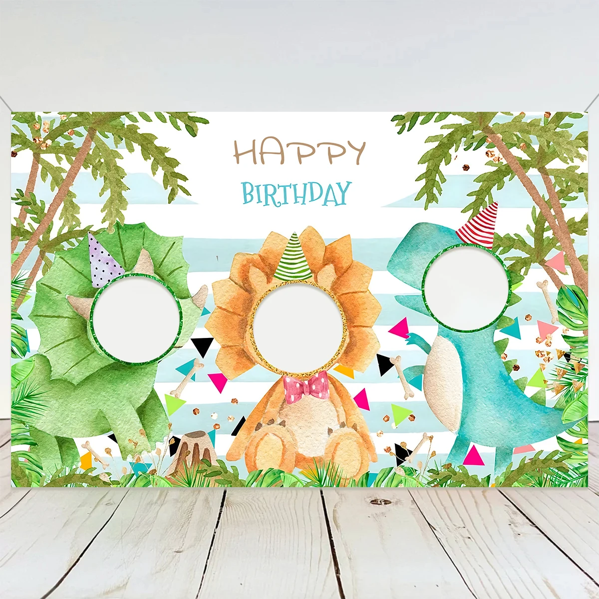 Photo Frame Dinosaur Mermaid Theme Birthday Party Decorations Kids Baby Shower Backdrop for Photography 1st Girl Birthday Favors