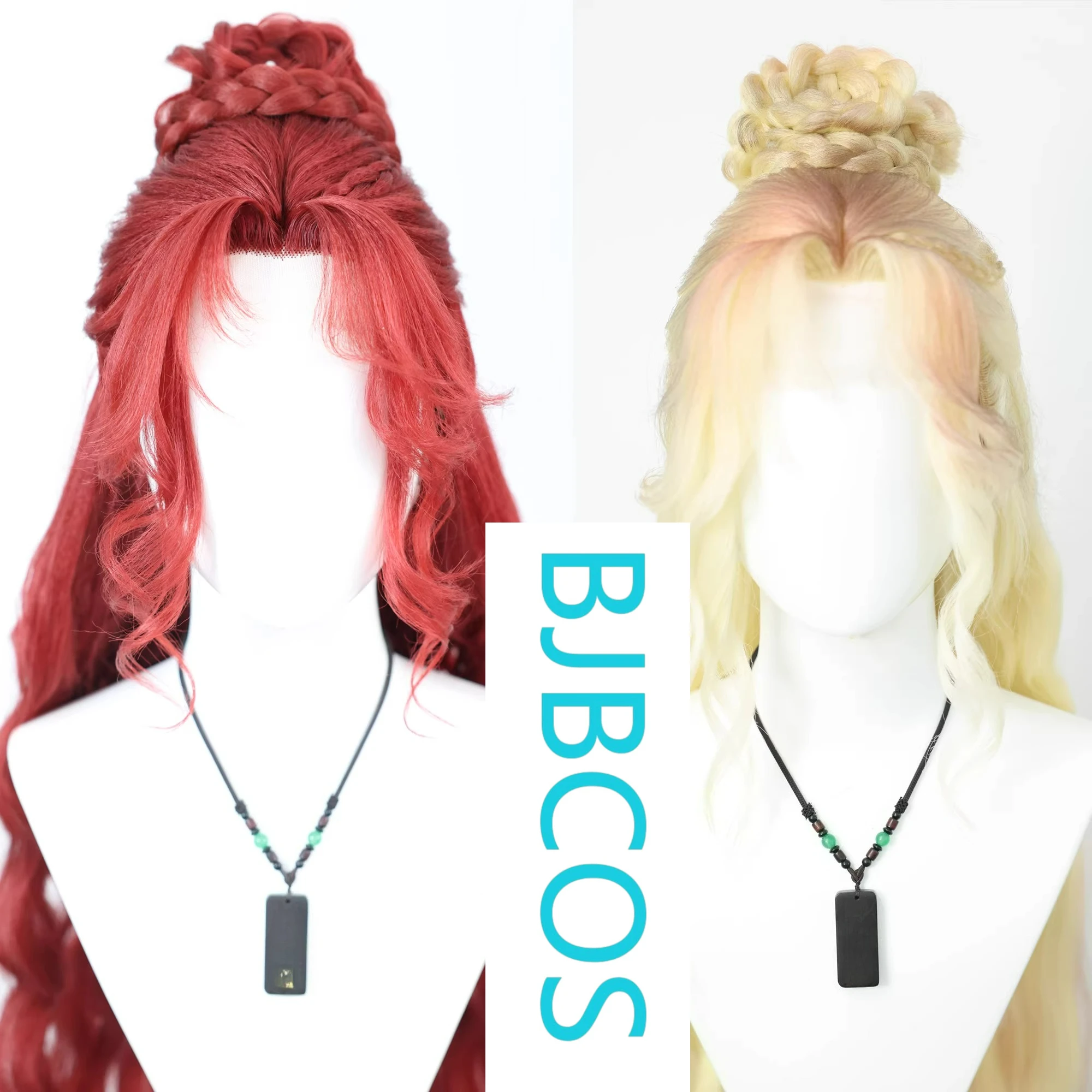 

[Styled Wig]‌Naraka: Bladepoint‌ Red Peach Emperor's Lace Front Wig COS hairy girl style wig set