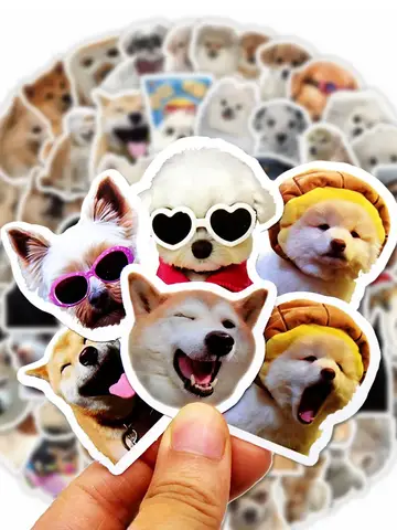 10/50/100pcs Funny Dog Stickers Cartoon Cute Decals Toy Stationery Guitar Phone Bicycle Laptop Luggage Car Graffiti Kids Sticker