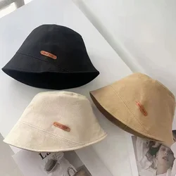 Korean Women Bucket Hat Fashion Cotton Soild Color Foldable Fisherman Hats Female Sun Protect Basin Brim Cap Gorras Bonnet