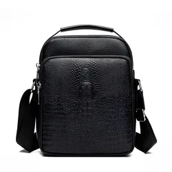 Luxury Brand Alligator Men Shoulder Bag Leather Office Work Business Crocodile Grain Crossbody Sling Bag For Men Messenger Bags