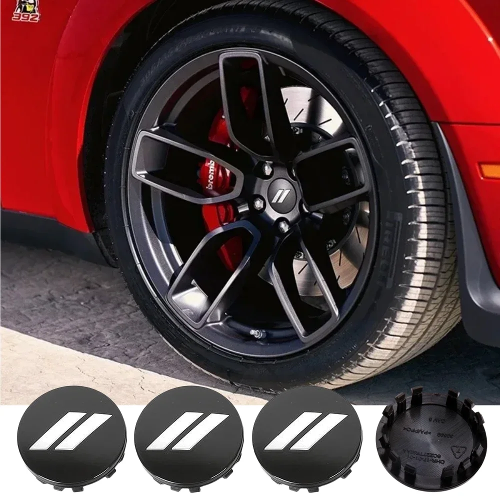 4pcs x 63mm Car Logo Wheel Center Hub Caps Rim Cover Emblem Sticker for Dodge Charger Challenger Hell Cat SRT for Chrysler 300C