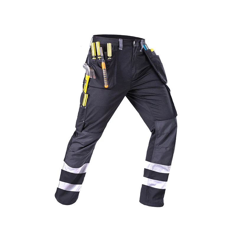 Mens Construction Working Pants Knee Reinforcement Workwear Trousers Utility Work Pant Protective Equipment Hi Vis Reflective