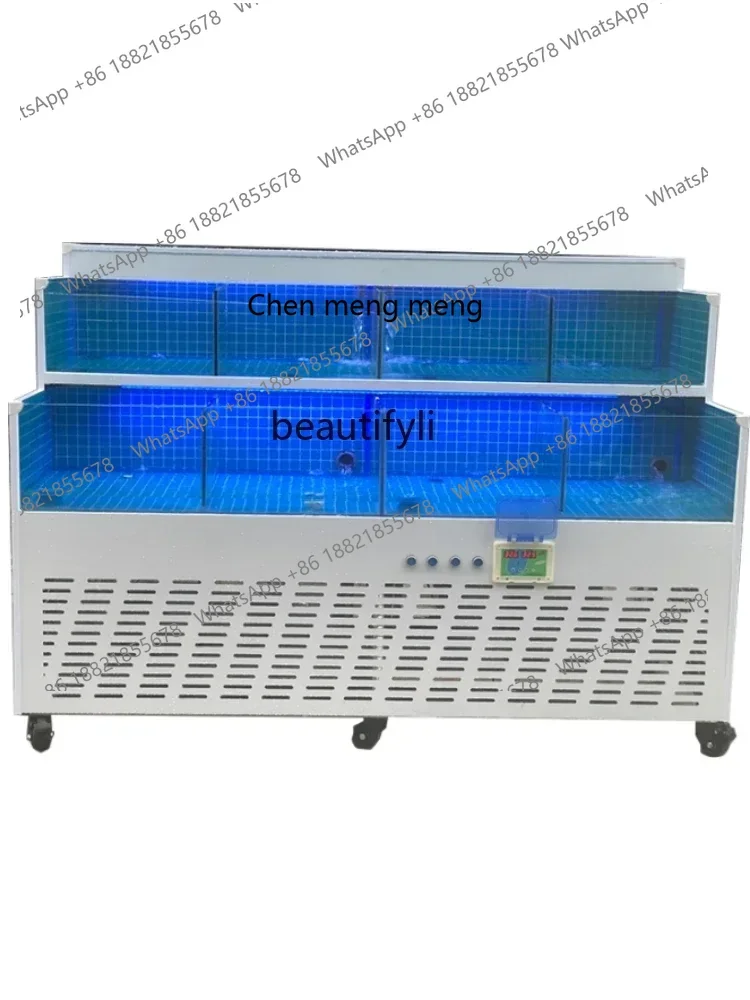 

Double-layer mobile seafood fish tank seafood pool shellfish pool refrigerator integrated hotel supermarket seafood freshwater
