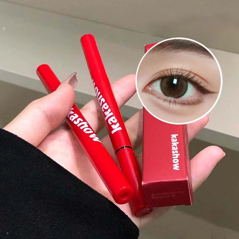قلم كحل سائل فائق النعومة من كاكاشو، مكياج غير ملطخ، مقاوم للماء ومضاد للتعرق، قلم كحل غير ملطخ